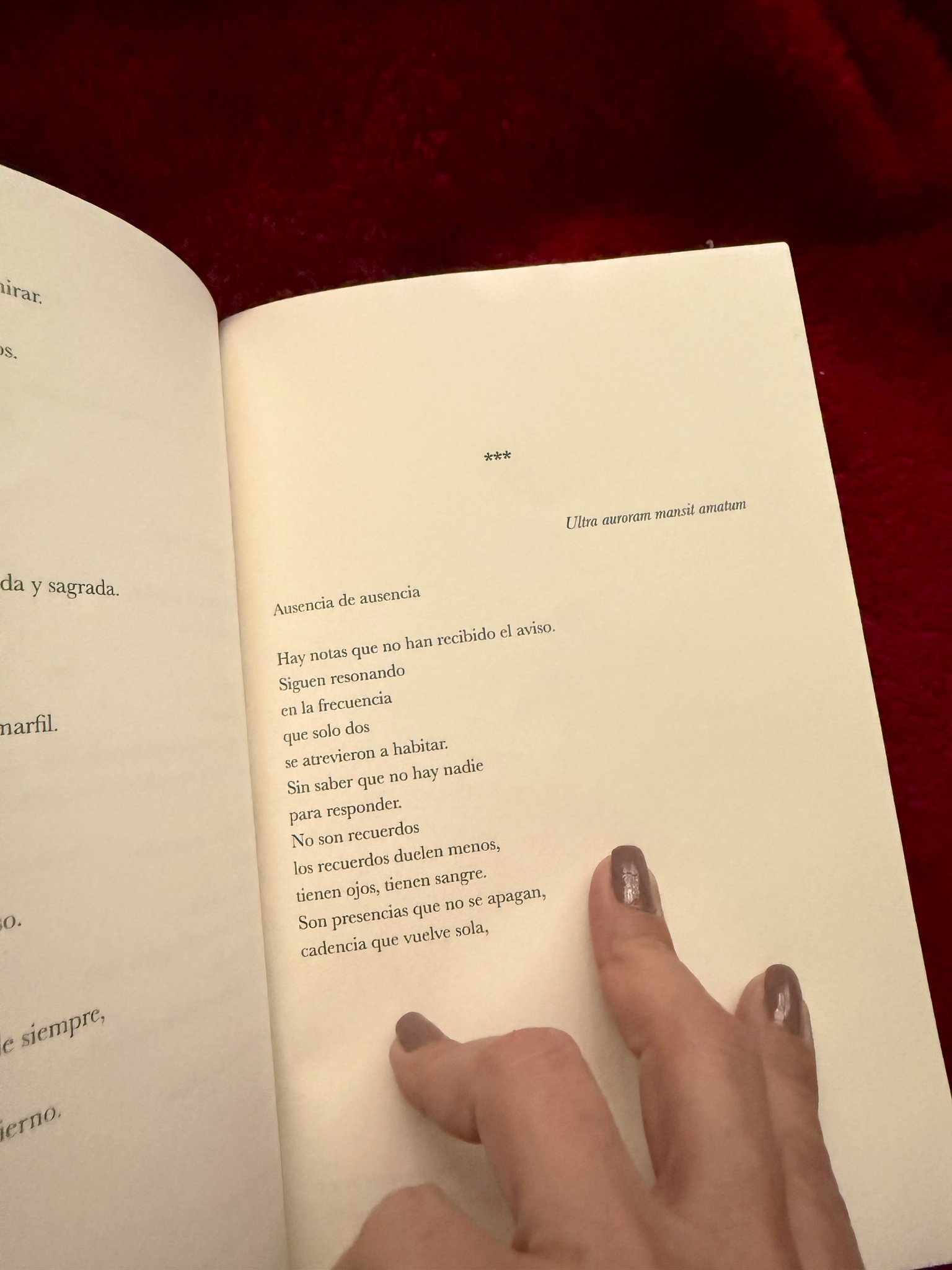 Una persona sostiene el libro abierto.